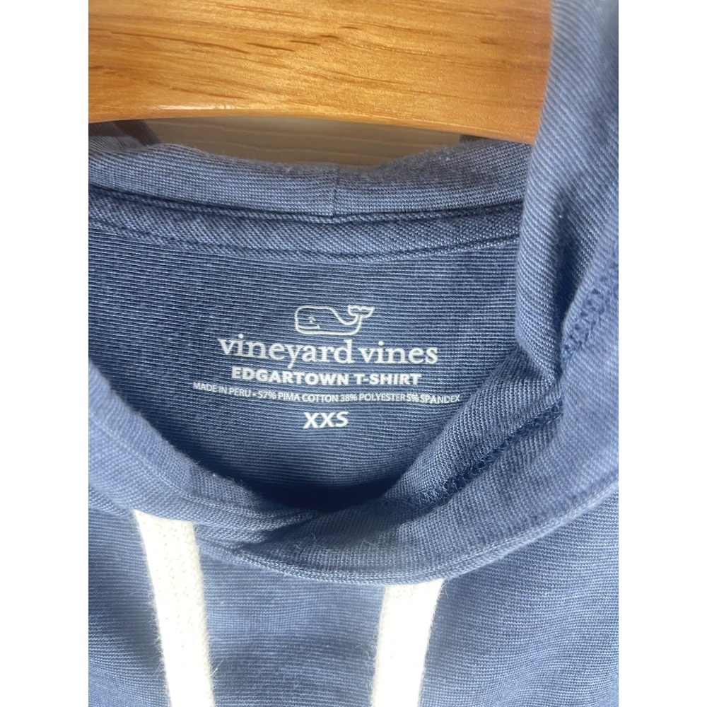 Vineyard Vines Edgartown Hoodie Shirt Women XXS Blue Whale Logo Pocket Lg Sleeve - Picture 3 of 7